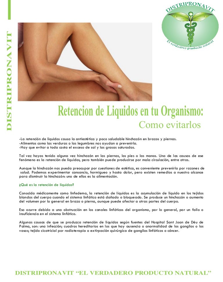 De retener el cuerpo liquido en causas